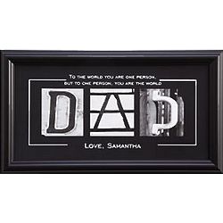 Personalized You Are the World Dad Framed Print