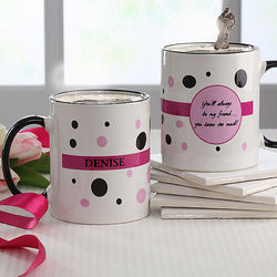 Women's Polka Dot Personalized Coffee Mug