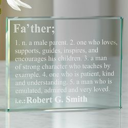 Personalized Father Definition Glass Plaque