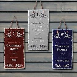 Date Established Personalized Family Name Wall Plaque