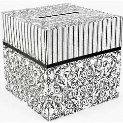 Black and White Wedding Card Box