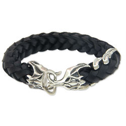 Men's Lipan Leather and Sterling Silver Bracelet