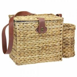 Banana Leaf Service for 2 Picnic Basket with Wine Caddy