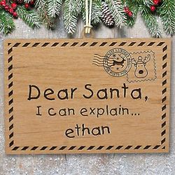 Personalized Dear Santa Wood Cut Ornament