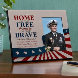 Personalized Land of the Free Memorial Picture Frame