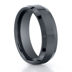 High Polished Seranite Black Ceramic Ring