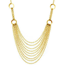 Layered Gold Chain Bib Necklace