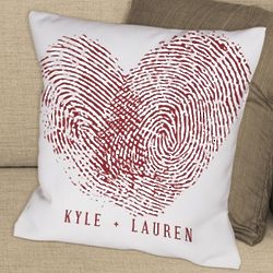 Couples Fingerprints Throw Pillow