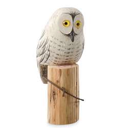 Snowy Owl Wooden Sculpture