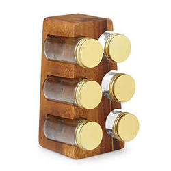 Acacia Stand with Spice Jars