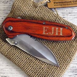 4.5" Steel Blade with Personalized Wooden Handle Pocket Knife
