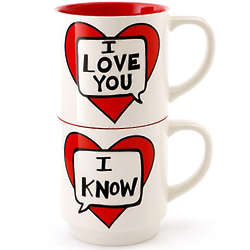 I Love You. I Know. Stacking Mug Set