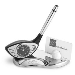 Golf Desk Set with Clock