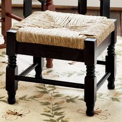 Solid Wood Classic Rush Seat Footstool