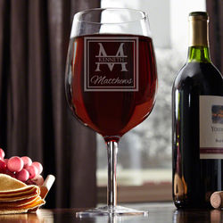 Oakhill Extra Large Monogrammed Wine Glass