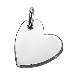 Sideways Heart Silver Charm