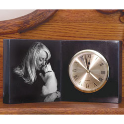 Personalized Marble Open Photo Book Clock