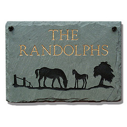 Personalized Mare and Colt Slate Sign