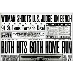 Babe Ruth 60th Home Run Historic Replica Newspaper