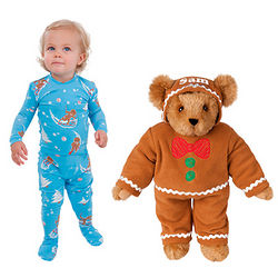 Gingerbread Bear and Infant Gingerbread Pajamas
