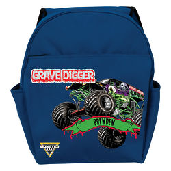 Toddler's Personalized Monster Jam Grave Digger Blue Backpack