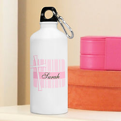 Personalized God Bless Water Bottle in Pink