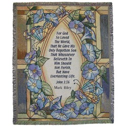 Personalized John 3:16 Tapestry Throw