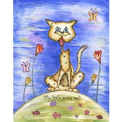 Personalized Silly Cat I Art Print
