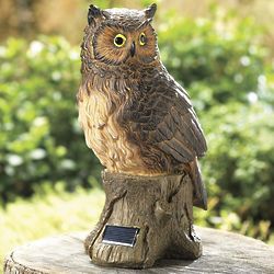 Solar Night Owl Garden Statue