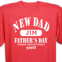 Personalized Rookie Department New Dad T-Shirt