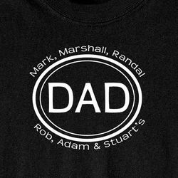 Dad and Children Personalized Names T-Shirt