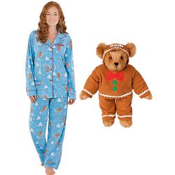 Women's Gingerbread Fun PJs with Gingerbread Bear