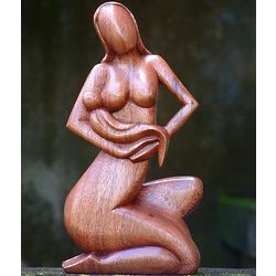 Motherhood Indonesian Wood Sculpture