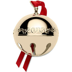 2016 Gold Plated Sleigh Bell Ornament
