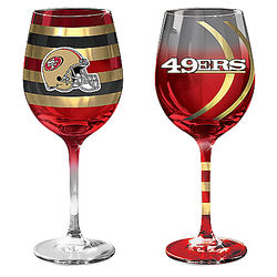 San Francisco 49ers Gridiron Star Wine Glasses