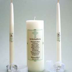 Green Irish Cross Unity Candle