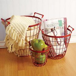Vintage-Style Red Apple Baskets