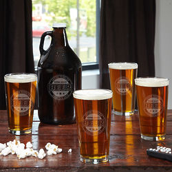Premium Quality Personalized Monogramm Growler and Pint Glasses