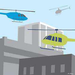 Helicopters 14" Giclee Print Wall Art