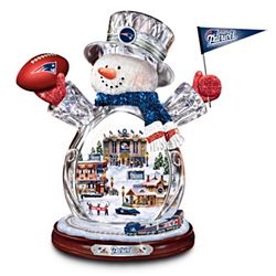 NFL New England Patriots Crystal Snowman Figurine