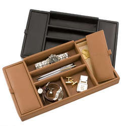 Personalized Milano Top Grain Leather Valet Tray