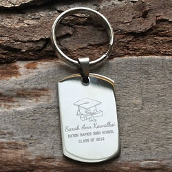 Graduate's Personalized Engraved Stainless Steel Key Chain