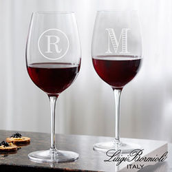 Personalized Red Wine Glasses - Monogram