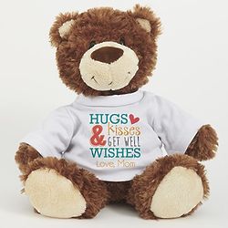 Personalized Hugs & Kisses Smiles Get Well Teddy Bear