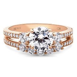 Rose Gold Plated Round CZ 3-Stone and 5-Stone Rings