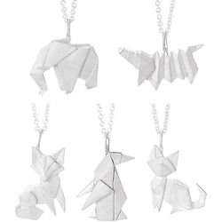 Sterling Silver Origami Menagerie Necklace