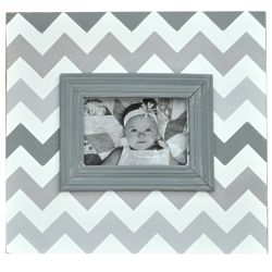 Chevron Picture Frame in Gray, Pink, or Aqua
