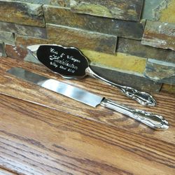 Personalized Wedding Cake Server and Knife in Gift Box