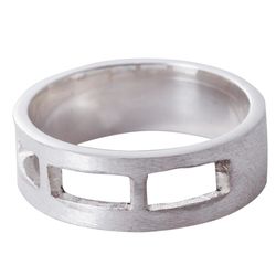 Long Windows Sterling Silver Band Ring