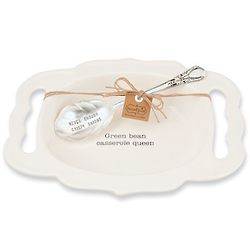 Green Bean Casserole Queen Serving Tray and Spoon